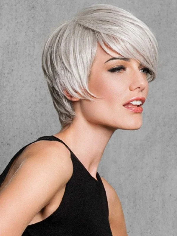 Synthetic Wigs for a Trendy Look-Angled Cut | HF Synthetic Wig (Basic Cap) | CLOSEOUT Synthetic Wigs for a Trendy Look-Angled Cut | HF Synthetic Wig (Basic Cap) | CLOSEOUT