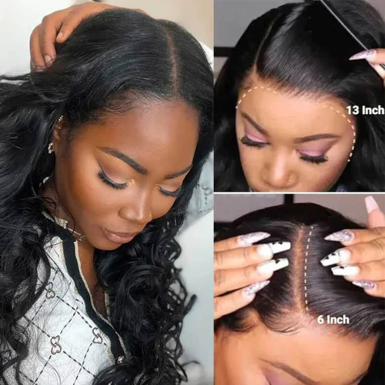 Klaiyi 13x6 Body Wave Pre-Everything Wig Put on and Go Transparent Lace Frontal Wigtop-rated no lace wigs, best wigs, high-quality no lace wigs, top-rated glueless wigs