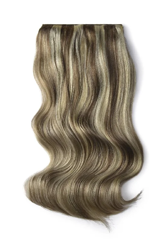 Human Hair Weft Bundles for Sew-In Installations---Double Wefted Full Head Remy Clip in Human Hair Extensions - Dirty Blonde (#9/613)