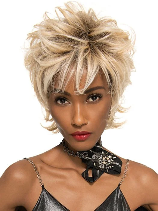 Glueless Human Hair Wigs for Women with Active Lifestyles-Excite | HF Synthetic Lace Front Wig (Mono Top)