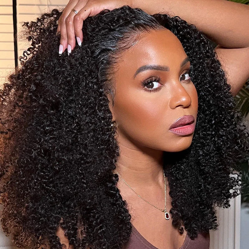 Klaiyi Kinky Curly 13x4 Real Ear To Ear Lace Frontal Pre-Everything Wig Pre-Cut Lace Frontal Super Secure Wigtop-rated no lace wigs, best wigs, high-quality no lace wigs, top-rated glueless wigs