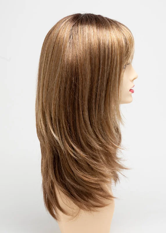 Golden Nutmeg | Chocolate brown roots with strawberry blonde glazed with buttery golden blonde
