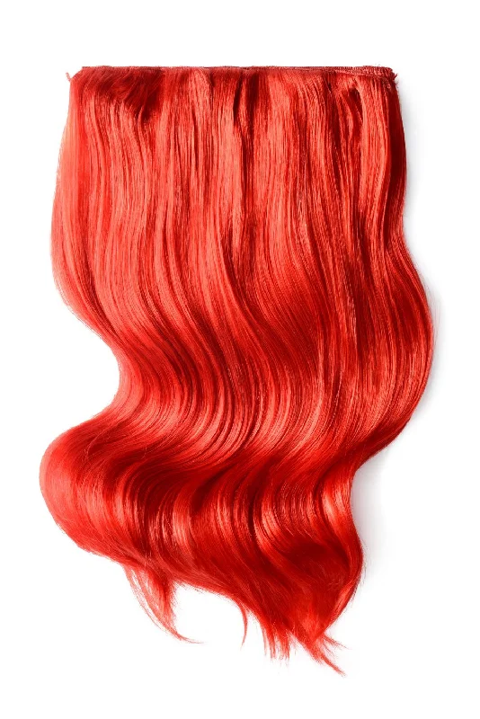 Human Hair Weft Bundles for Sew-In Installations---Double Wefted Full Head Remy Clip in Human Hair Extensions - Bright Red Human Hair Weft Bundles for Sew-In Installations---Double Wefted Full Head Remy Clip in Human Hair Extensions - Bright Red