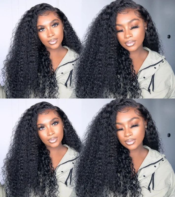 Premium No Lace Wigs Collection--Undetectable Skin Melt Clear Lace Water Wavy Brazilian 13 x 6 Lace Front Wig LFC03