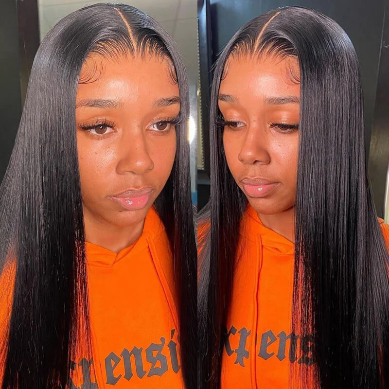 Wear & Go Glueless Wigs for Busy and Stylish Women-Natural-Looking No Lace Wigs--[18"=$99] Sunber Bone Straight Lace Part Wig 180% Density Natural Hairline  Human Hair Wig Pre Plucked Flash Sale