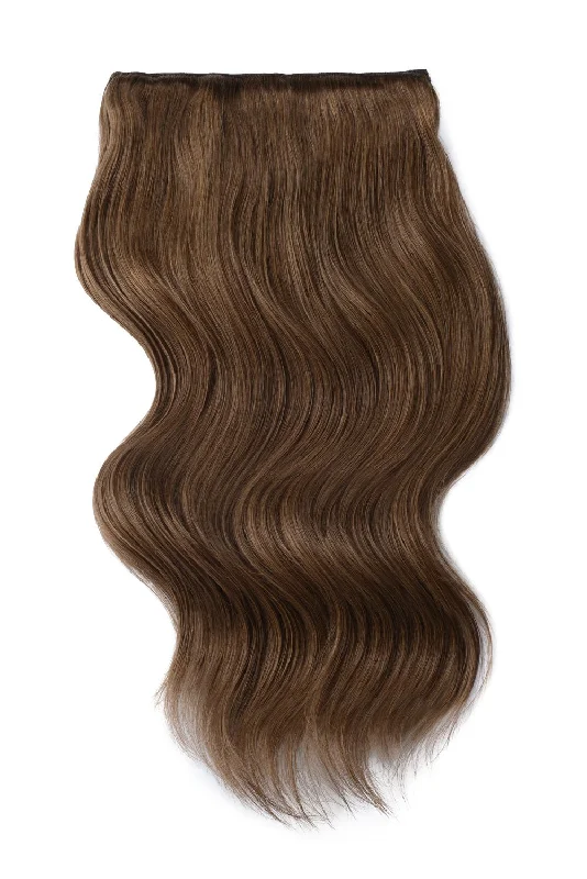 Human Hair Weft Bundles for Sew-In Installations---Double Wefted Full Head Remy Clip in Human Hair Extensions - Medium Ash Brown (#8) Human Hair Weft Bundles for Sew-In Installations---Double Wefted Full Head Remy Clip in Human Hair Extensions - Medium Ash Brown (#8)