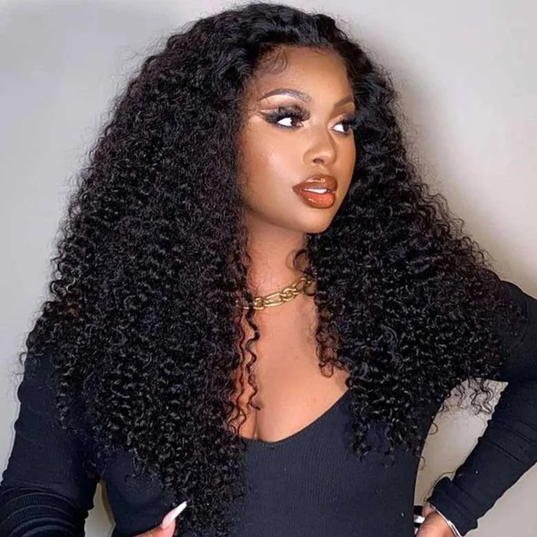 Klaiyi 7x5 Pre-Cut Lace Wig Bleach Knots Wigs Put On and Go Jerry Curly Human Hair Wig Beginner Wigtop-rated no lace wigs, best wigs, high-quality no lace wigs, top-rated glueless wigs