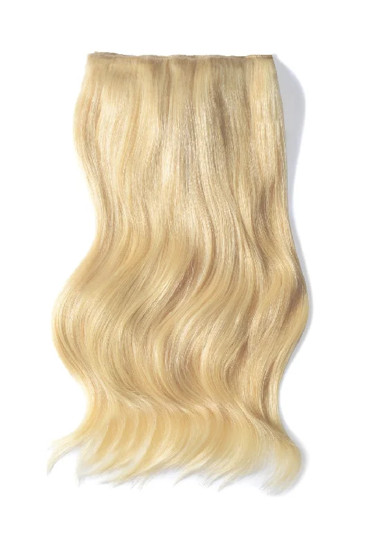Human Hair Weft Bundles for Sew-In Installations---Double Wefted Full Head Remy Clip in Human Hair Extensions - Bleach Blonde (#613)