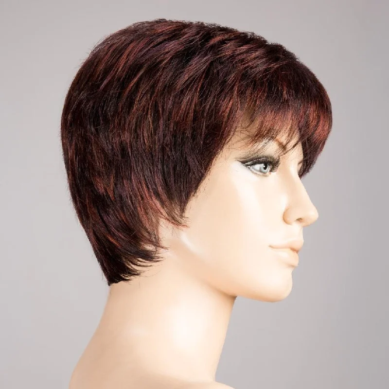 AUBERGINE-MIX | Darkest Brown with hints of Plum at base and Bright Cherry Red and Dark Burgundy Highlights