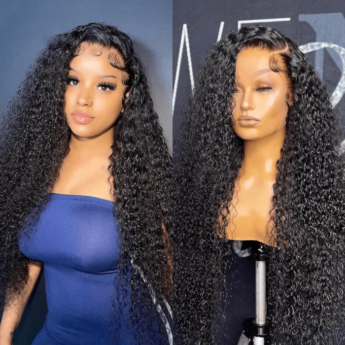 Klaiyi Hair Curly Lace Frontal Wigs 13x4 Human Hair Wigs with Baby Hair Pre Plucked Natural Hairline7x5 Bye Bye Knots Wigtop-rated no lace wigs, best wigs, high-quality no lace wigs, top-rated glueless wigs