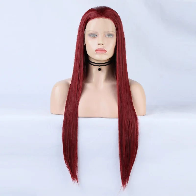 Royal Scarlet Front Lace Wigtop-rated no lace wigs, best wigs, high-quality no lace wigs, top-rated glueless wigs