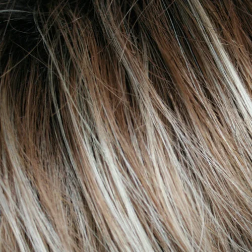 32F102S4 | Shaded Cherry Crème | Med Red & Med Red-Gold Blonde Blend w/ Pale Platinum Blonde Tips & Med Red Nape, Shaded w/ Dk Brown