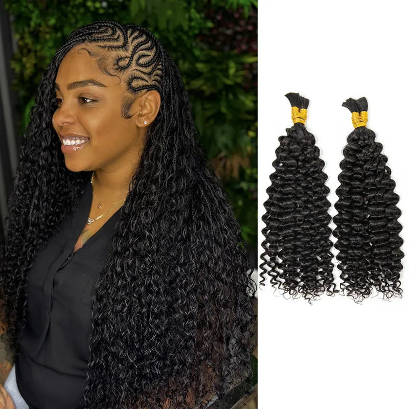 Premium Bulk Human Braiding Hair--Double Drawn Burmese Water Wave Human Braiding Hair crochet braids, crochet locs, premium crochet braids, high-quality locs Premium Bulk Human Braiding Hair--Double Drawn Burmese Water Wave Human Braiding Hair crochet braids, crochet locs, premium crochet braids, high-quality locs