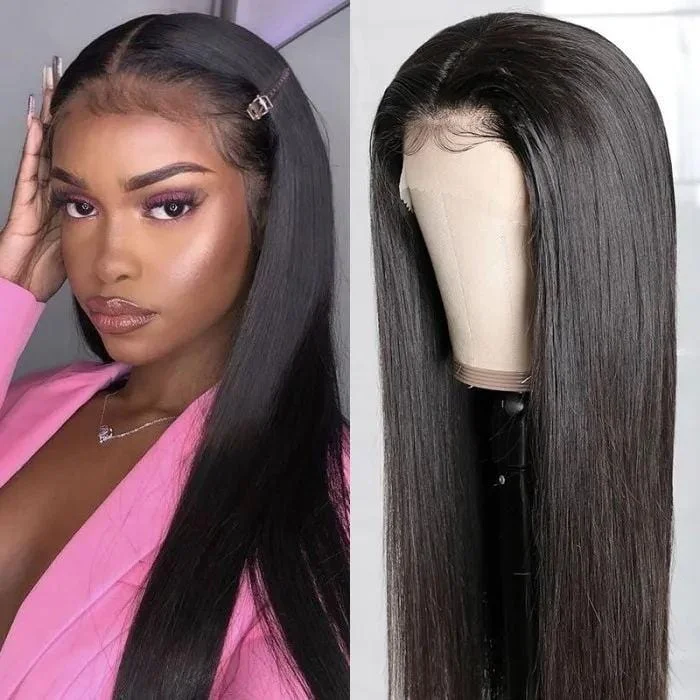 Klaiyi Straight Lace Frontal Wigs Human Hair for Women Lace Part Closure Wig Pre Pluckedtop-rated no lace wigs, best wigs, high-quality no lace wigs, top-rated glueless wigs