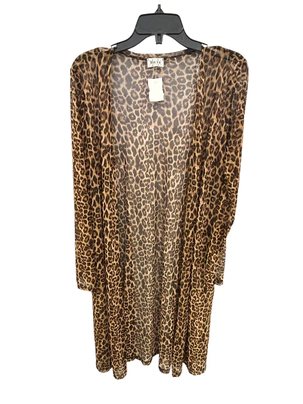 Kimono By Clothes Mentor In Leopard Print, Size: S