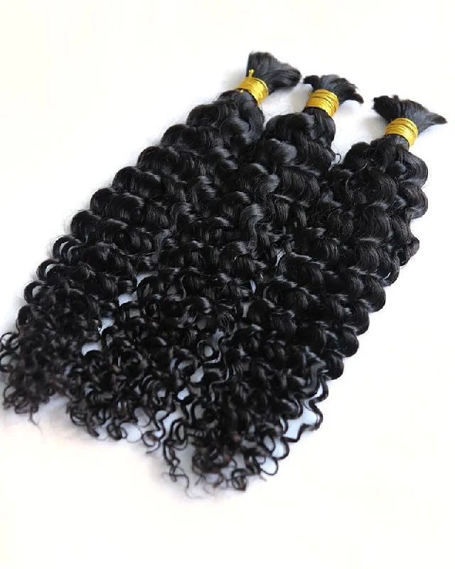 Premium Bulk Human Braiding Hair--Spanish Curl Bulk Hair Extensions for Braiding crochet braids, crochet locs, premium crochet braids, high-quality locs