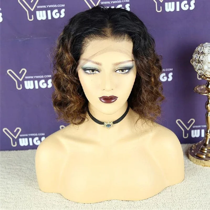 Premium No Lace Wigs Collection--1B/30 Loose Deep Wave 13 X 6 Lace Front Bob Wig BOB40