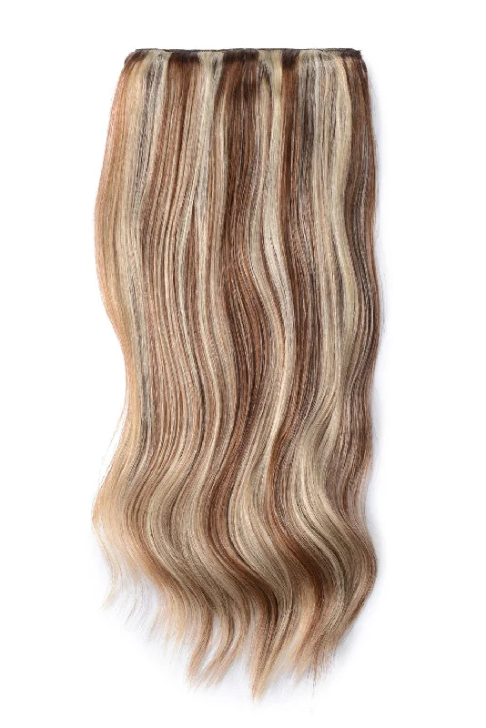 Human Hair Weft Bundles for Sew-In Installations---Double Wefted Full Head Remy Clip in Human Hair Extensions - Chestnut Bronde (#6/613) Human Hair Weft Bundles for Sew-In Installations---Double Wefted Full Head Remy Clip in Human Hair Extensions - Chestnut Bronde (#6/613)
