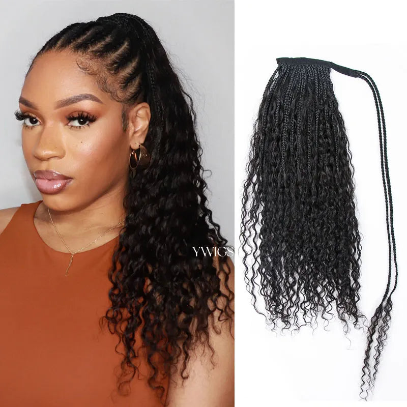Crochet Braids for Protective Hair Care-Boho Box Braided Wrap Ponytail
