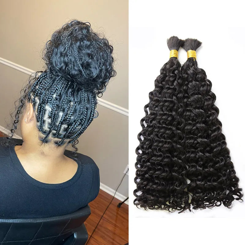Premium Bulk Human Braiding Hair--Double Drawn Burmese Spanish Curl Human Braiding Hair crochet braids, crochet locs, premium crochet braids, high-quality locs