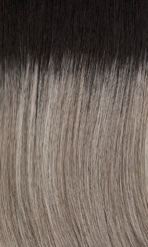 38/56GR | Silver white highlighted with light grey and light brown and off black roots