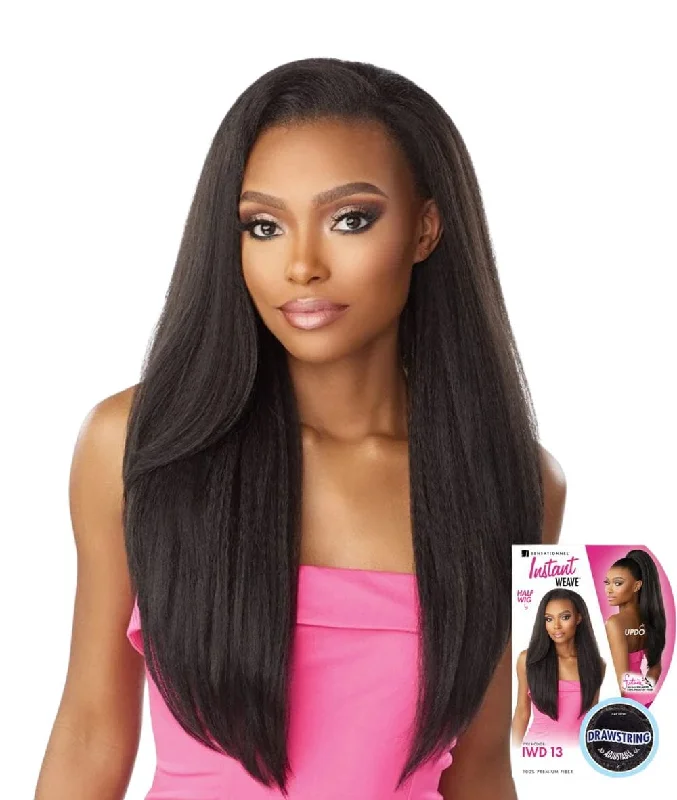 Glueless Human Hair Wigs with Easy Installation-Sensationnel Half Wig Instant Weave Drawstring- Iwd 13 Glueless Human Hair Wigs with Easy Installation-Sensationnel Half Wig Instant Weave Drawstring- Iwd 13