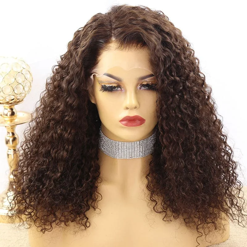 Premium No Lace Wigs Collection--Warm Chocolate Brown Curly 13x6 Lace Front Wig YW22 Premium No Lace Wigs Collection--Warm Chocolate Brown Curly 13x6 Lace Front Wig YW22