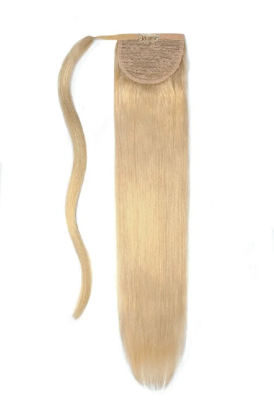 clip-in ponytail extensions, premium ponytail extensions, high-quality clip-in ponytails, 100% human hair ponytails---Light Ash Blonde (#22) Straight Up Wrap Around Ponytail Extension clip-in ponytail extensions, premium ponytail extensions, high-quality clip-in ponytails, 100% human hair ponytails---Light Ash Blonde (#22) Straight Up Wrap Around Ponytail Extension