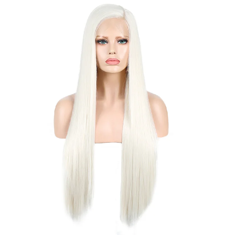 Glitzy White Front Lace Long Straight Hair Wigtop-rated no lace wigs, best wigs, high-quality no lace wigs, top-rated glueless wigs
