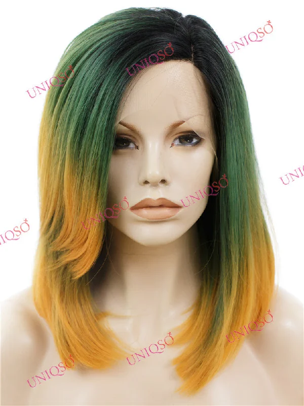 Premium Wig - Dip Dye Turquoise Ombre Lace Wigtop-rated no lace wigs, best wigs, high-quality no lace wigs, top-rated glueless wigs