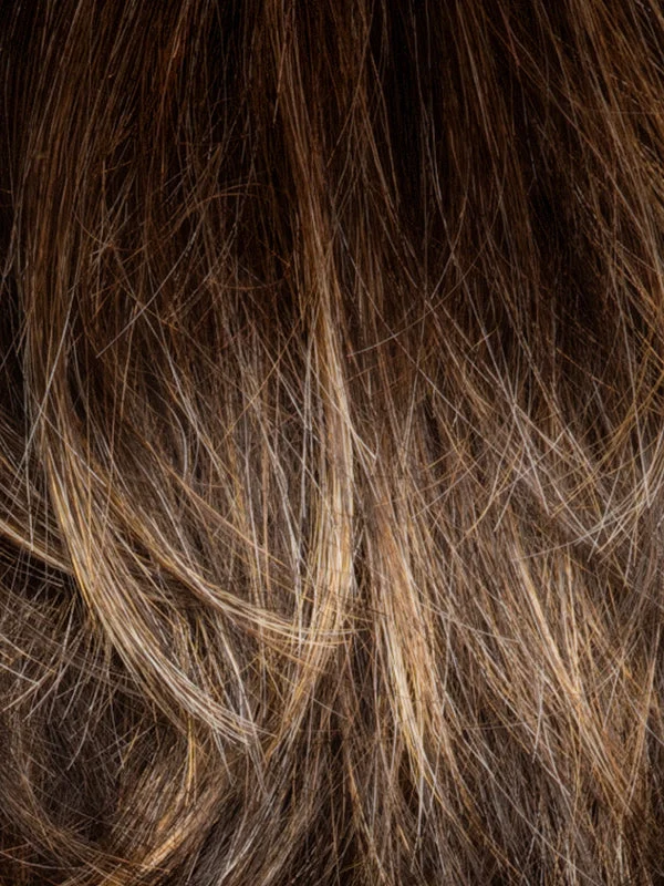 Chocolate Twist R | Dark brown rooted with a Cappuccino base, coppery blonde highlights and tipped ends