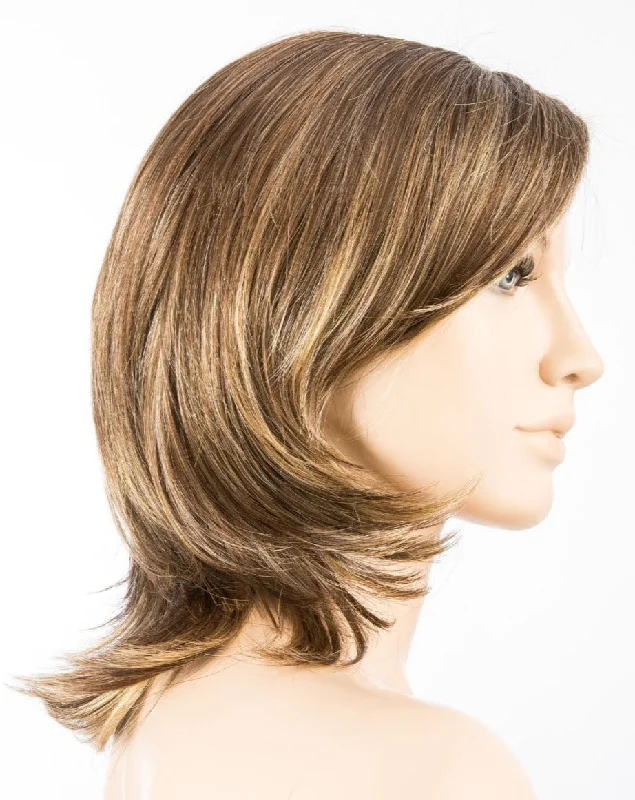 Bernstein Shaded | Light Brown base with subtle Light Honey Blonde and Light Butterscotch Blonde highlights and Dark Roots