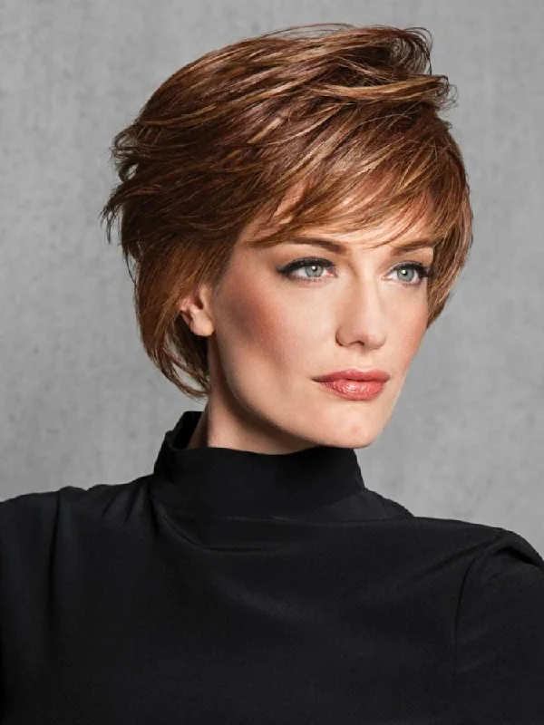 Glueless Wigs with Brazilian Human Hair-Wispy Cut | HF Synthetic Wig (Basic Cap)