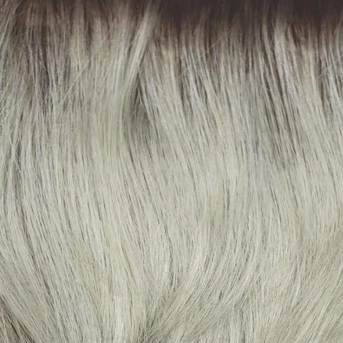 Creamy Dolce | Medium brown roots with platinum blond top and honey blonde mix underneath
