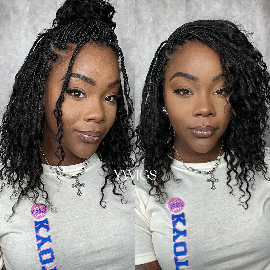 Crochet Braids for Beginners-Crochet Boho Box Braids with Human Hair Curls
