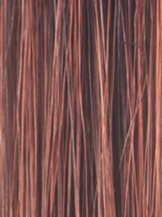 CRIMSON LR | This is our first Red color for the LR collection. The root has a deep burgundy tone that gradually shifts into a lighter coppery tone. The lightest points fall around the face.