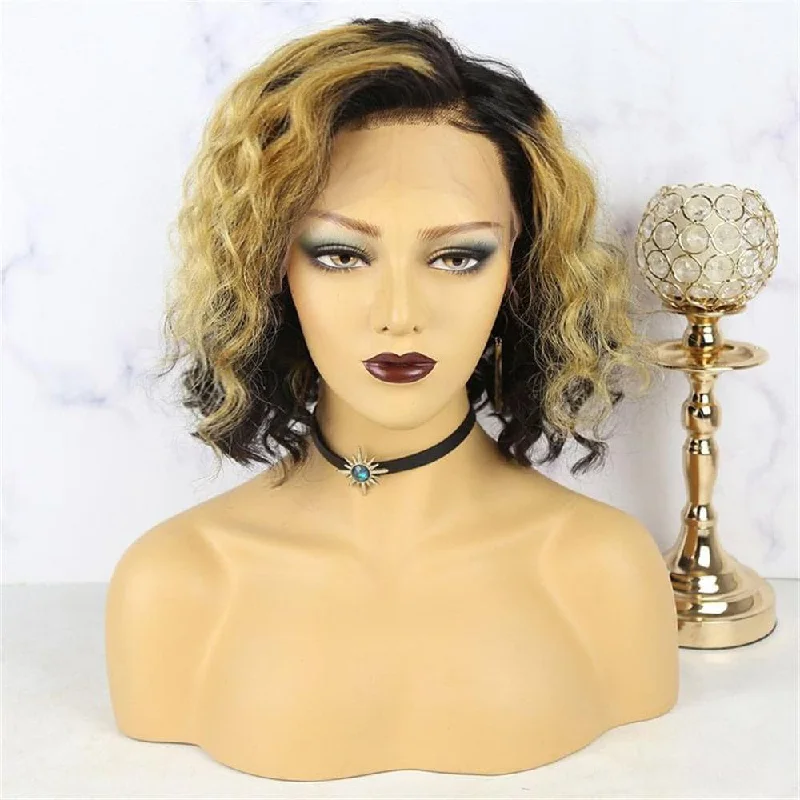 Premium No Lace Wigs Collection--Brenda Blonde Highlight Wavy 13X6 Lace Front Wig
