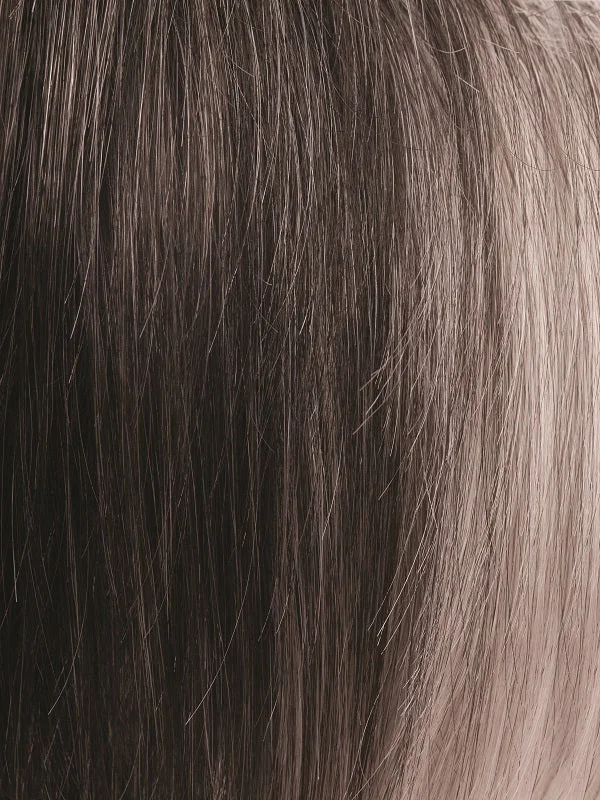 MIDNIGHT PEARL | Darkest Brown Base Blended with Silver and Dramatic Silver Bangs
