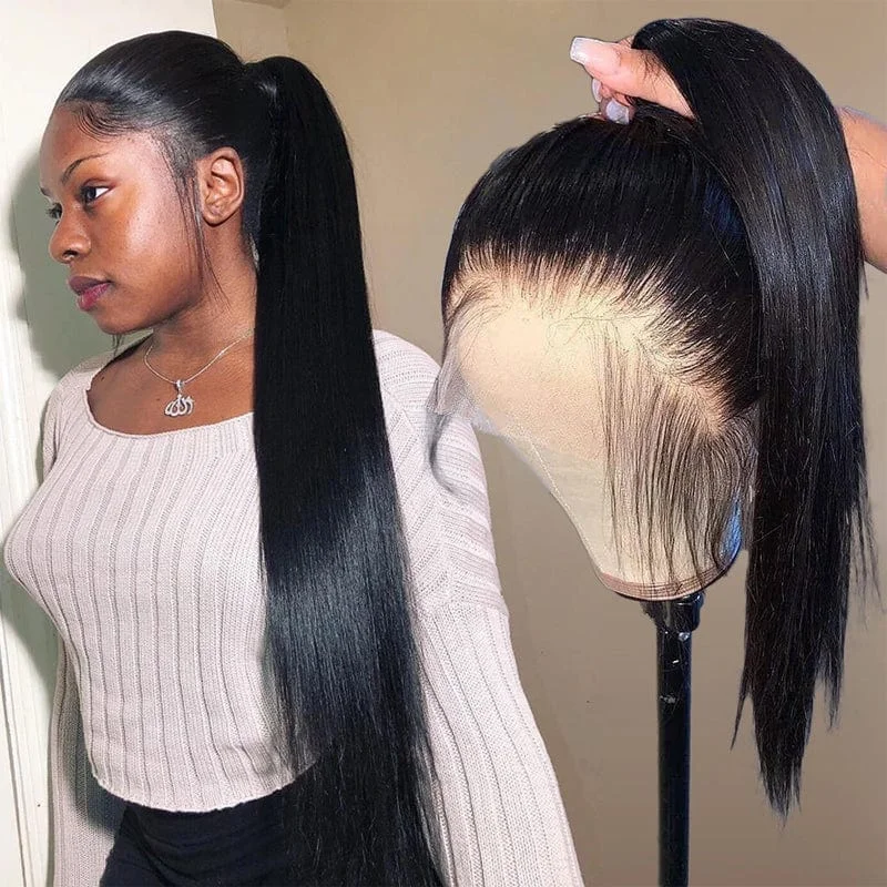Klaiyi Bone Straight 360 Lace Frontal Wig Pre Plucked Virgin Human Hair 180% Densitytop-rated no lace wigs, best wigs, high-quality no lace wigs, top-rated glueless wigs