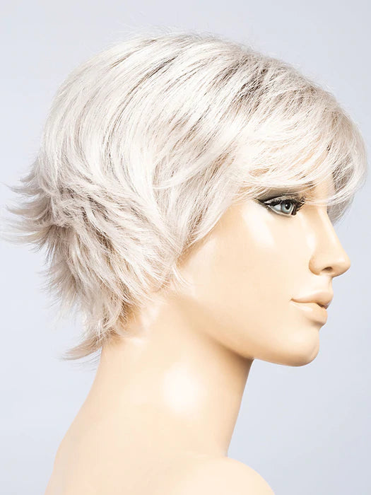 Ice Blonde Shaded | Silver White /Winter White with Medium Ash Blonde Blend with Light Brown Roots