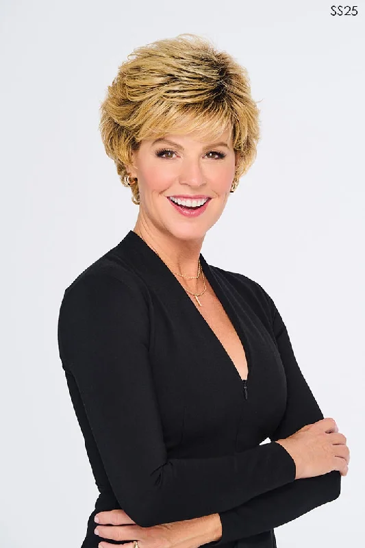 Glueless Human Hair Wigs for Everyday Wear-Swept Back Short Cut Wig by Hairdo | Heat Friendly Synthetic Hair | Average Cap Glueless Human Hair Wigs for Everyday Wear-Swept Back Short Cut Wig by Hairdo | Heat Friendly Synthetic Hair | Average Cap