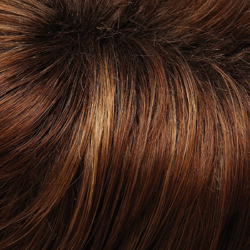 30A27S4 | Shaded Peach | Med Natural Red & Med Red-Gold Blonde Blend, Shaded w/ Dark Brown