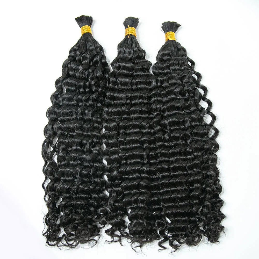 Premium Bulk Human Braiding Hair--Double Drawn Burmese Deep Curly Human Braiding Hair crochet braids, crochet locs, premium crochet braids, high-quality locs Premium Bulk Human Braiding Hair--Double Drawn Burmese Deep Curly Human Braiding Hair crochet braids, crochet locs, premium crochet braids, high-quality locs