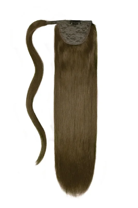 clip-in ponytail extensions, premium ponytail extensions, high-quality clip-in ponytails, 100% human hair ponytails---Ash Brown (#9) Straight Up Wrap Around Ponytail Extension clip-in ponytail extensions, premium ponytail extensions, high-quality clip-in ponytails, 100% human hair ponytails---Ash Brown (#9) Straight Up Wrap Around Ponytail Extension