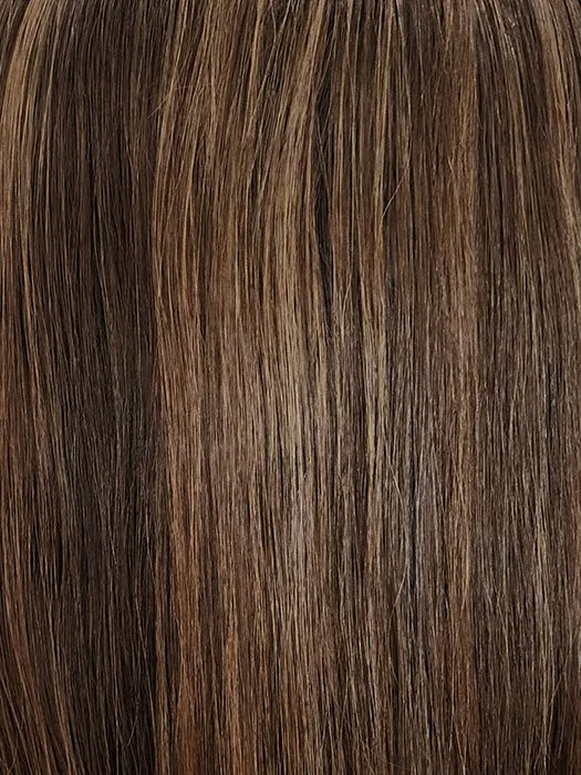 Noisette | Noisette features a rich brown base with auburn and dark blonde highlights throughout, adding warmth and brightness, creating a natural, sun-kissed look.