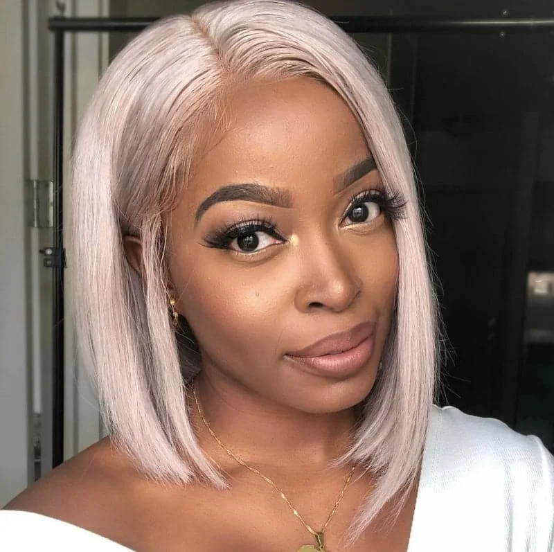 Premium No Lace Wigs Collection--Gray 13 x 6 Lace Front Bob Wig BOB63