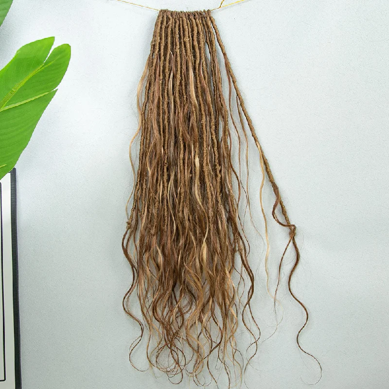 Crochet Braids with Custom Lengths-Mixed Blonde Brown Pre-looped Human Hair Crochet Goddess Locs With Body Wave Curls Crochet Braids with Custom Lengths-Mixed Blonde Brown Pre-looped Human Hair Crochet Goddess Locs With Body Wave Curls