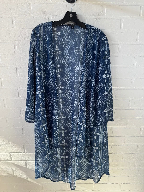 Kimono By Espresso In Blue & White, Size: L