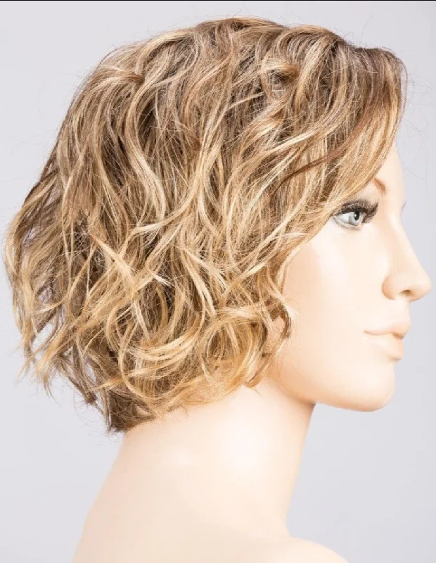 BERNSTEIN ROOTED | Light Brown base with subtle Light Honey Blonde and Light Butterscotch Blonde highlights and Dark Roots