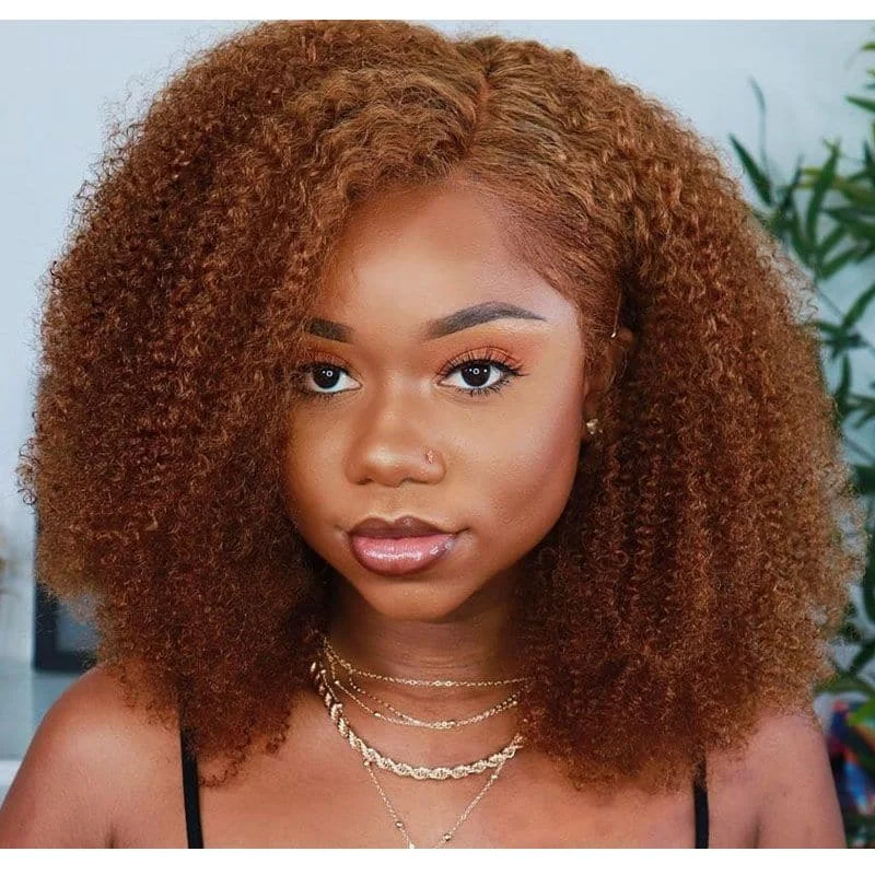 Premium No Lace Wigs Collection--Adeola #30 Brownish Auburn Afro 13 x 6 Lace Front Bob Wigs Premium No Lace Wigs Collection--Adeola #30 Brownish Auburn Afro 13 x 6 Lace Front Bob Wigs